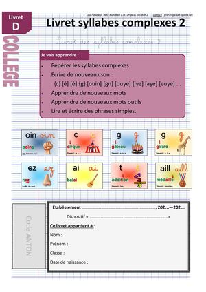 Livret D Collège : Les sons complexes 2