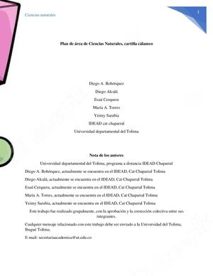 Cartilla Calameo Plan De Area Ciencias Naturales