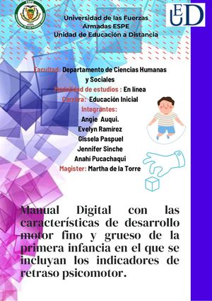 Características de desarrollo motor fino y grueso de la primera infancia y el retraso psicomotor