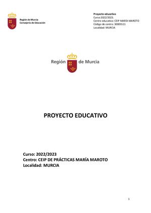 Proyecto Educativo María Maroto
