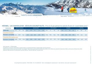 Ussim Tarifs Hiver 2022 Méribel