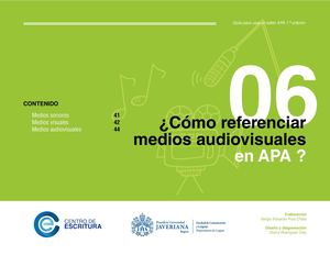 06 Cómo Refenciar Medios Audiovisuales En Apa
