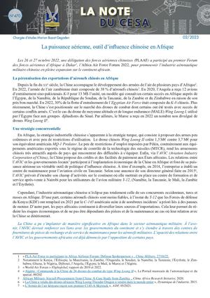 LA NOTE DU CESA N°470
