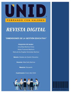 Revista Digital: "Dimensiones De La Gestión Educativa”