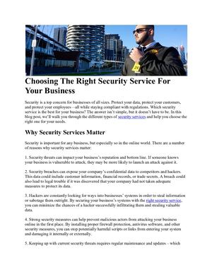 Calaméo - Choosing The Right Security Service For Your Business Metroguards