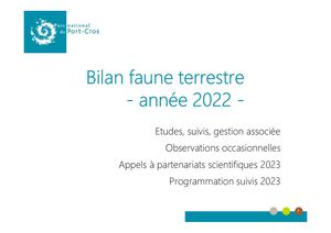 Bilan faune terrestre 2022