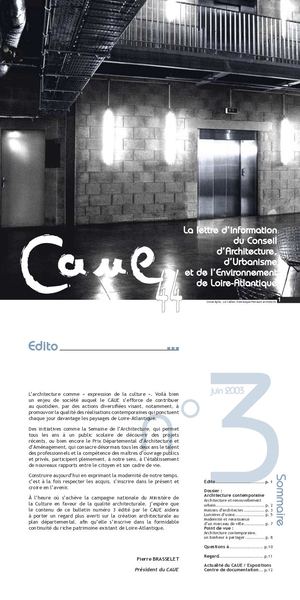 Bulletin n°3 - Architecture contemporaine  - Juin 2003 - CAUE 44