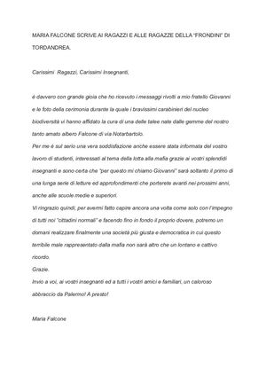 Messaggi Per Fondazione Giovanni Falcone