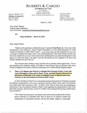 Tom Doyle Mediation Memo