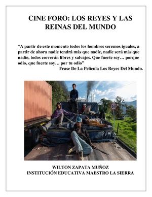 Cine Foro Los Reyes Del Mundo