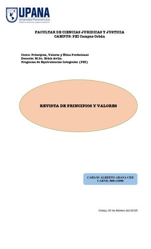 Revista De Principios Y Valores Tarea No 4