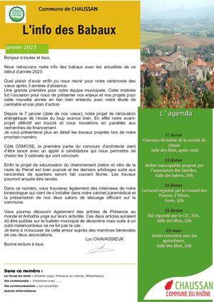 L'info des Babaux Janvier 2023