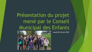 Présentation Du Projet Mené Par Le Conseil Municipal Enfants