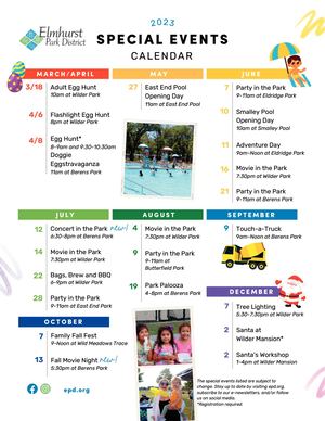 Elmhurst Park District Special Event Calendar 2023