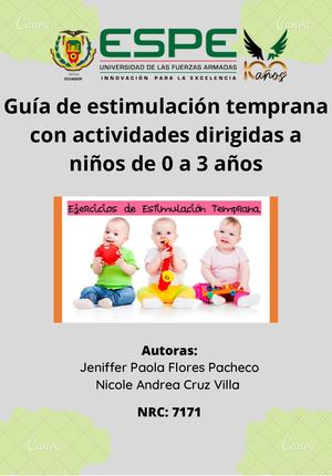 guía de estimulación temprana con actividades dirigidas a niños de 0 a 3 años