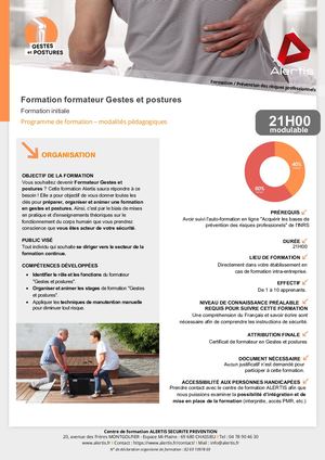 Fiche Programme Formation Formateur Gestes Et Postures Centre De Formation Alertis