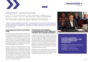 Elgarrekin Herriarentzat : pour une Communauté Pays Basque renforcée parce que décentralisée (Lema 232).