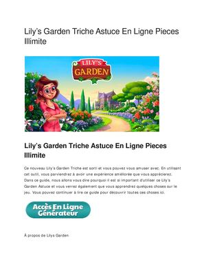 Lily’s Garden Triche Astuce En Ligne Pieces Illimite 2023