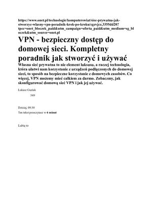 Vpn Własny Serwer