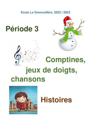Ps Comptines Et Histoires Période 3 2022 2023