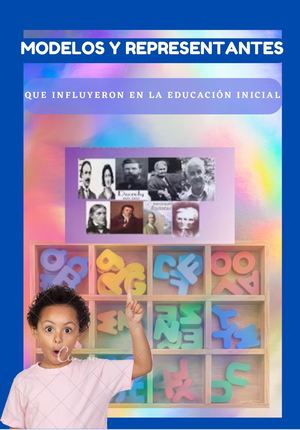 Modelos Y Representantes De La Educación Inicial