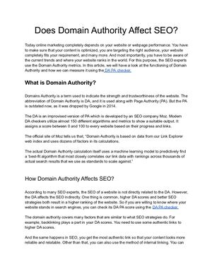 Does Domain Authority Affect Seo