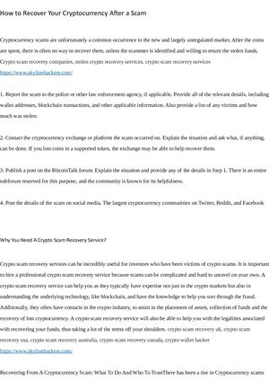 3 Advantages of Hiring a Crypto Scam Recovery Service