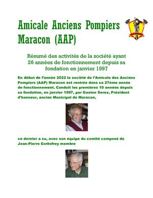 Résumé Des Activités Aap 1er 25 Ans