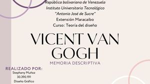 Memoria descriptiva. Vincent Van Gogh
