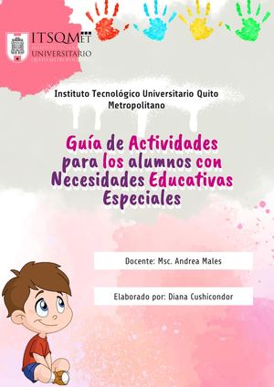 Guía De Actividades para niños con NEE