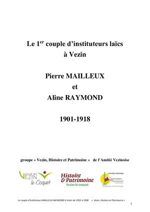Le Couple D'instituteurs Laïcs Mailleux Raymond 1901 1918