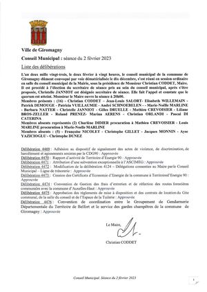 20230208175157 Liste des Délibérations
