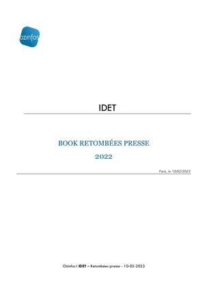 Idet Book Retombées Presse 10 02 2023