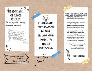 Folleto Tríptico Recomendación Libro