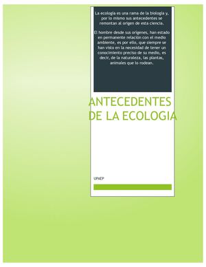 Antecedentes de la Ecología