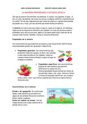 Taller La Materia Y Propiedades 2ª.