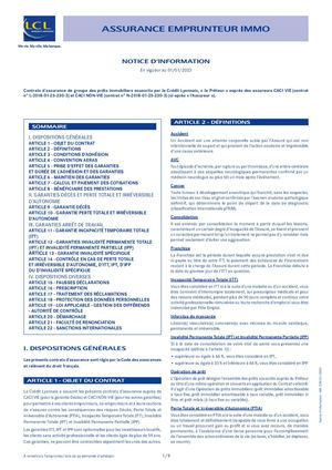 Notice Information Assurance Emprunteur Immo