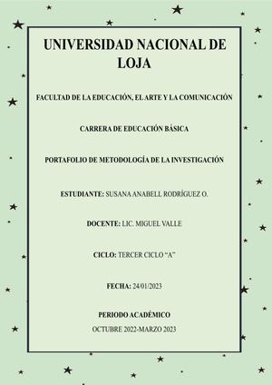 Portafolio De Metodología De La Investigación 1 Docx