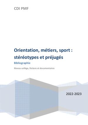 Bibliographie Stéréotypes Orientation Niveau Collège