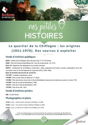 Le quartier de la Chiffogne. Des sources à exploiter.