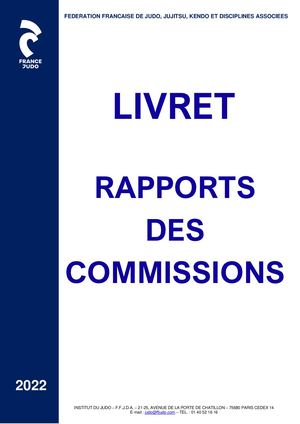 Livret Rapports Commissions 2022