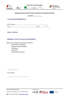 Autoavaliação Intermédia Pap Aluno