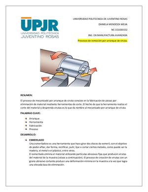 Procesos arranque de viruta.