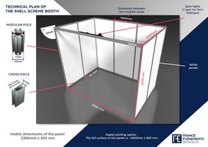 Plan Technique Eng Stand 6m² Blanc France Evenements Services Anglais