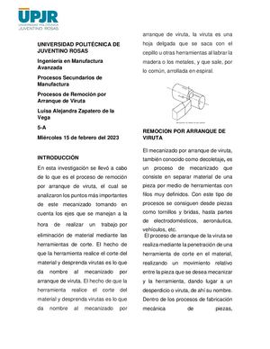 Remocion Por Arranque De Viruta