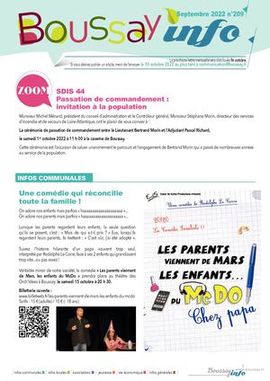 BOUSSAY INFO N°209 Septembre 2022