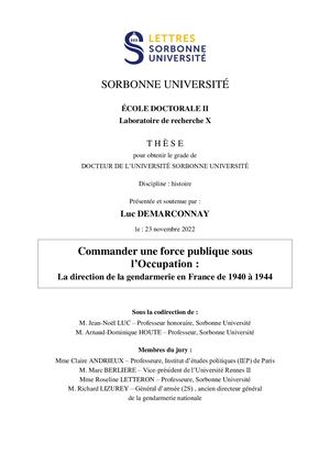 Demarconnay Luc 2022 These