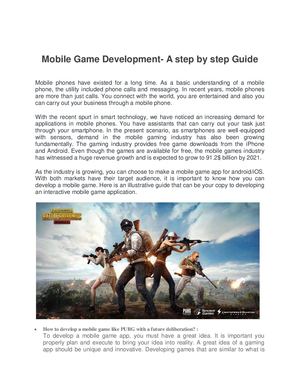 How To Develop A Mobile Game Like PUBG- An Illustrated Guide