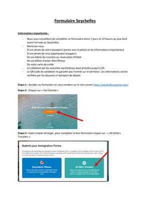 Formulaire Seychelles