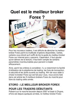 Meilleur Broker Forex ᐉ Notre comparatif